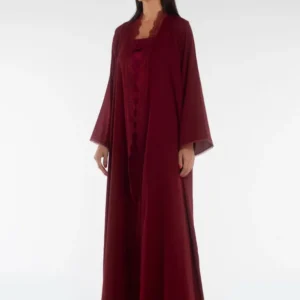 ELARA OXBLOOD Maroon Abaya