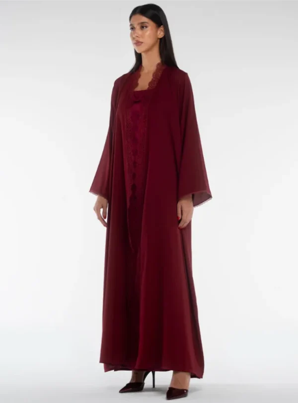 ELARA OXBLOOD Maroon Abaya