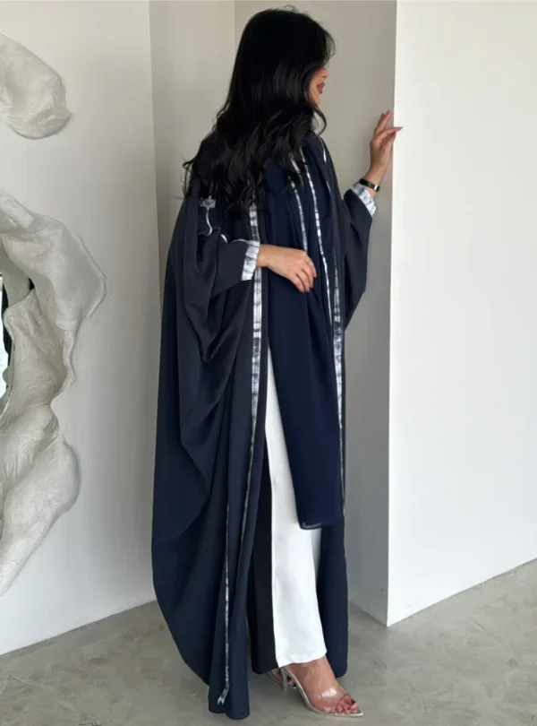 N14 Navy Blue Bisht Abaya