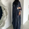 N14 Navy Blue Bisht Abaya