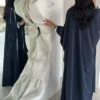 N14 Navy Blue Bisht Abaya