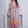 open Pattern Pleated Abaya