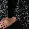 Reversible Tulle Abaya & Silver Embroidery