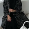 Reversible Tulle Abaya & Silver Embroidery