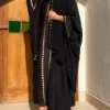 Black Abaya with Golden Embroidery