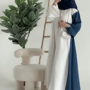 White Crepe Jeans Abaya