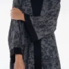 Black Lace Floral Abaya with Headscarf