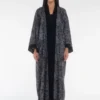 Black Lace Floral Abaya with Headscarf