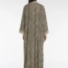 Brown Lace Flower Abaya with Headscarf