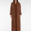 Chestnut Lace Flower Abaya
