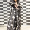 Black Floral Abaya with Matching Headscarf